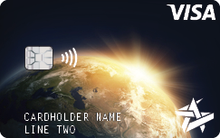 Space Age on demand card Planet Sunrise example