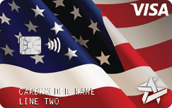 Space Age on demand card American Flag example