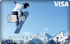 Space Age on demand card Snowboarding example