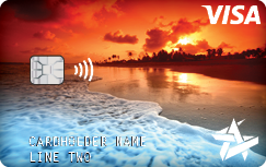 Space Age on demand card  Beach Sunset example