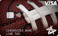 Space Age on demand card Close up of a Football example