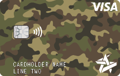 Space Age on demand card  Classic Green, Brown, Tan, and Black camouflage example