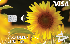 Space Age on demand card Sunflowers example