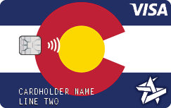 Space Age on demand card Colorado Flag example