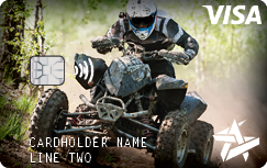 Space Age on demand card ATV Rider in Forest example
